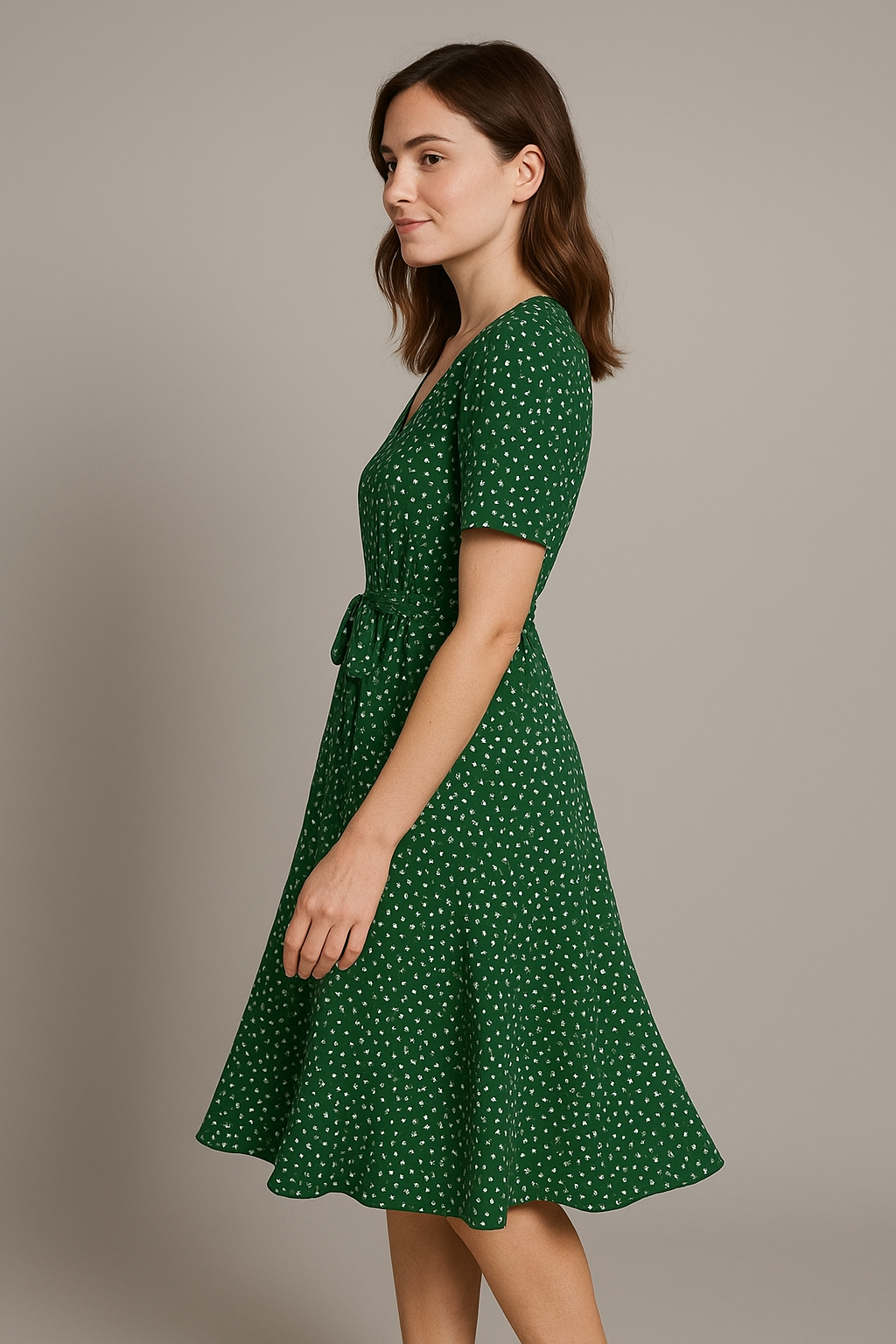 Women's Summer Midi Dress With V-Neck