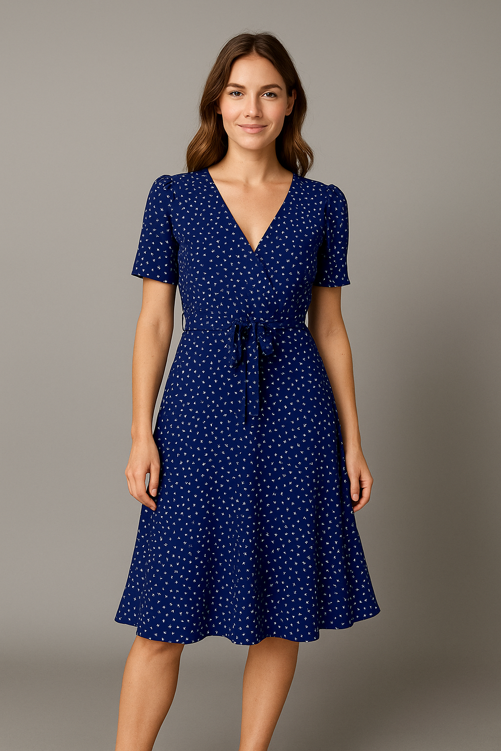 Women's Summer Midi Dress With V-Neck