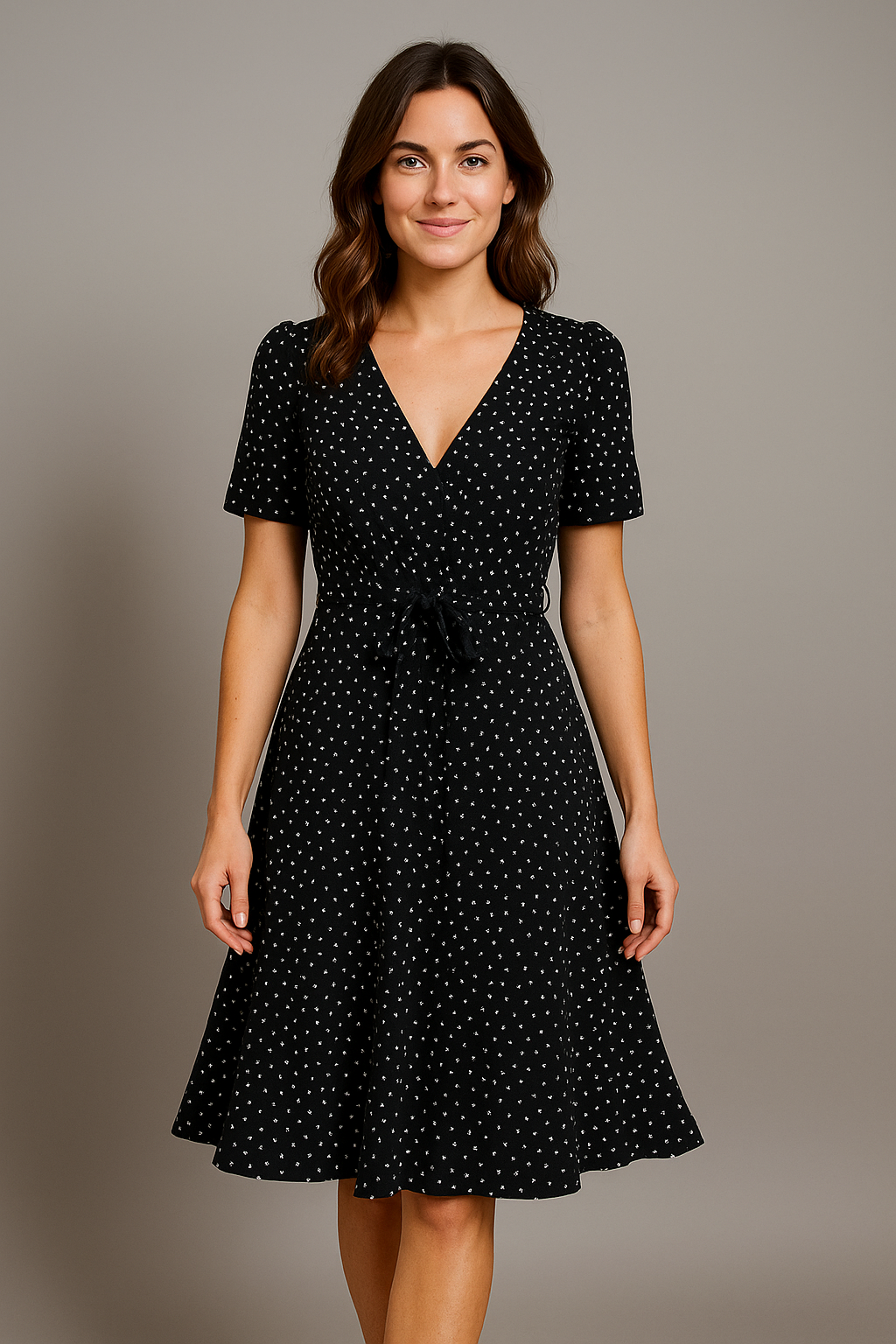 Women's Summer Midi Dress With V-Neck