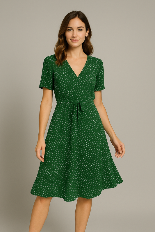 Women's Summer Midi Dress With V-Neck
