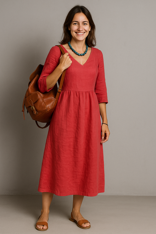 Women's Summer Maxi Dress With V-Neck