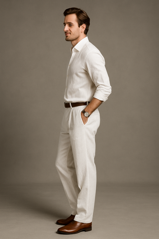 Men's Comfort Business Linen Trousers