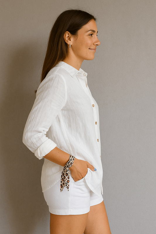 Ladies Summer Comfort Blouse With Button Closure
