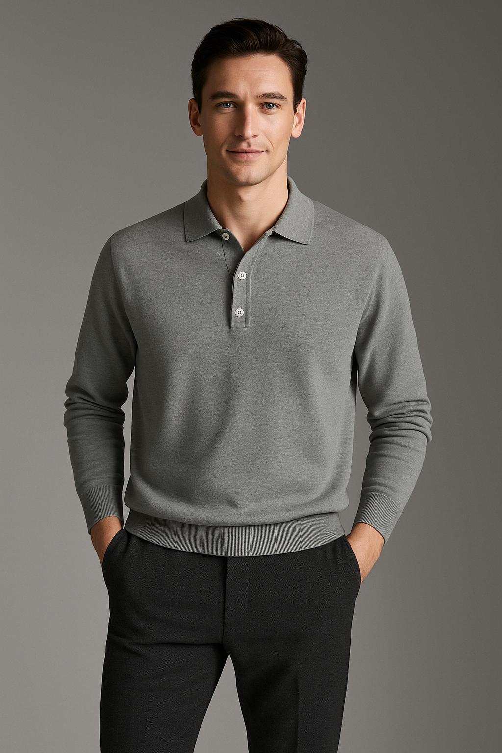 Men's Polo T-Shirt With Button Closure